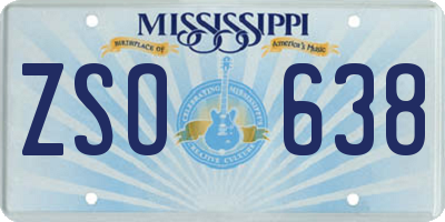 MS license plate ZSO638