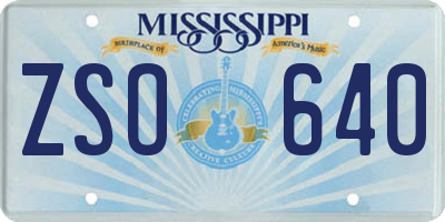 MS license plate ZSO640