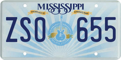 MS license plate ZSO655