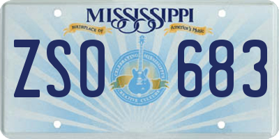 MS license plate ZSO683