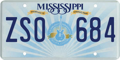 MS license plate ZSO684