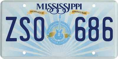 MS license plate ZSO686