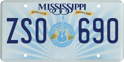 MS license plate ZSO690