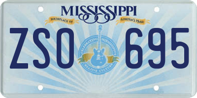 MS license plate ZSO695