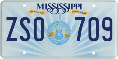 MS license plate ZSO709