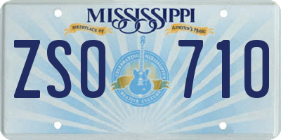 MS license plate ZSO710
