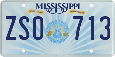 MS license plate ZSO713