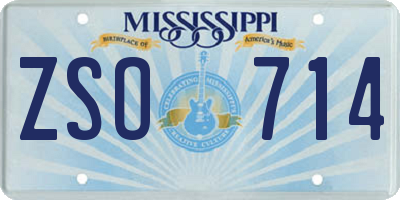 MS license plate ZSO714