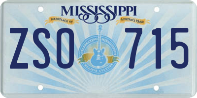 MS license plate ZSO715