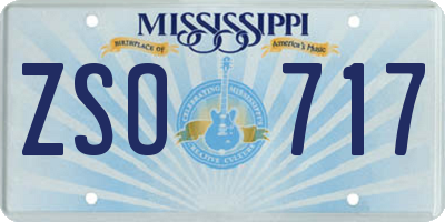 MS license plate ZSO717