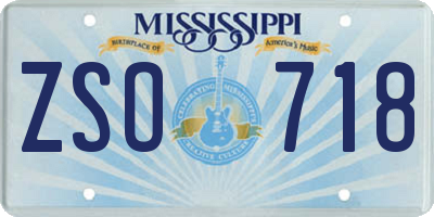 MS license plate ZSO718