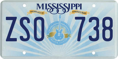 MS license plate ZSO738