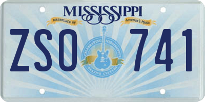 MS license plate ZSO741