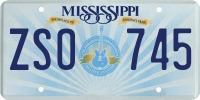 MS license plate ZSO745