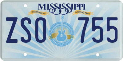 MS license plate ZSO755