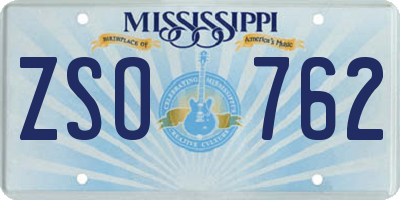 MS license plate ZSO762