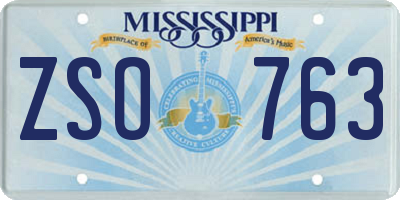 MS license plate ZSO763