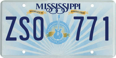 MS license plate ZSO771