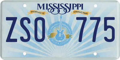 MS license plate ZSO775