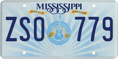 MS license plate ZSO779