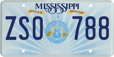 MS license plate ZSO788