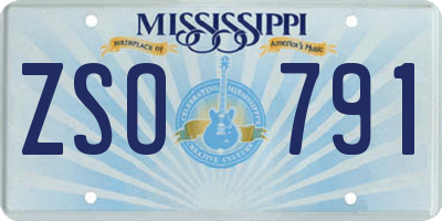 MS license plate ZSO791