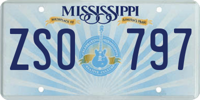 MS license plate ZSO797