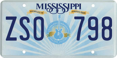 MS license plate ZSO798