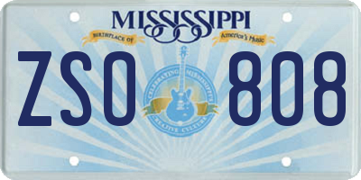MS license plate ZSO808