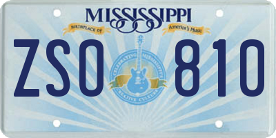 MS license plate ZSO810