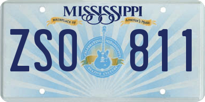 MS license plate ZSO811