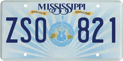 MS license plate ZSO821