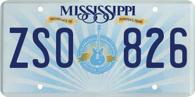 MS license plate ZSO826