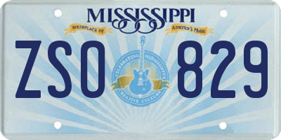 MS license plate ZSO829