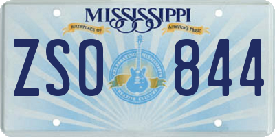 MS license plate ZSO844