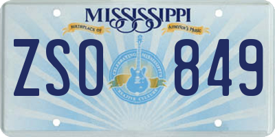 MS license plate ZSO849