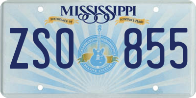 MS license plate ZSO855