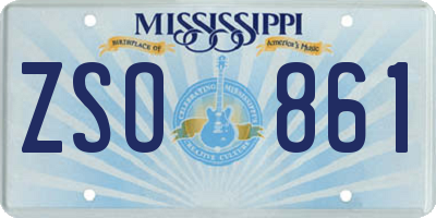 MS license plate ZSO861