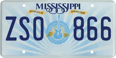 MS license plate ZSO866