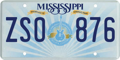 MS license plate ZSO876