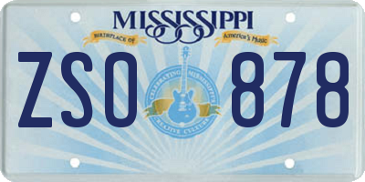 MS license plate ZSO878
