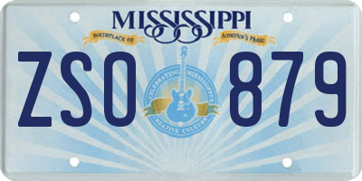 MS license plate ZSO879