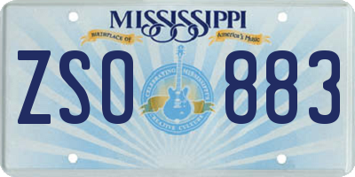 MS license plate ZSO883