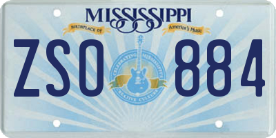 MS license plate ZSO884