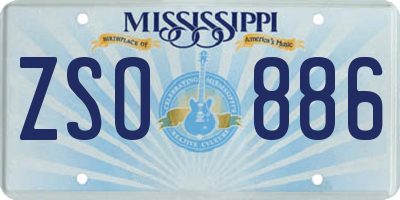 MS license plate ZSO886