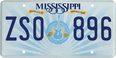 MS license plate ZSO896