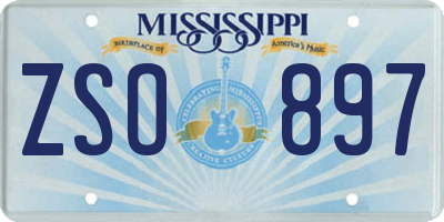MS license plate ZSO897