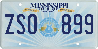 MS license plate ZSO899