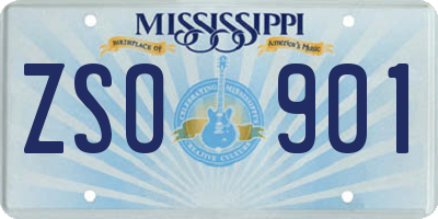 MS license plate ZSO901