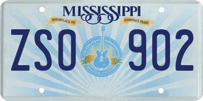 MS license plate ZSO902